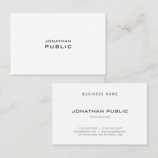 Creative minimalist Design Modern Fine Plain Chic Visitekaartje (Voorkant / Achterkant)