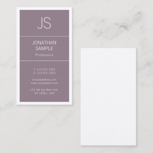 Creative minimalist Design Modern Plain Excellent Visitekaartje (Voorkant / Achterkant)