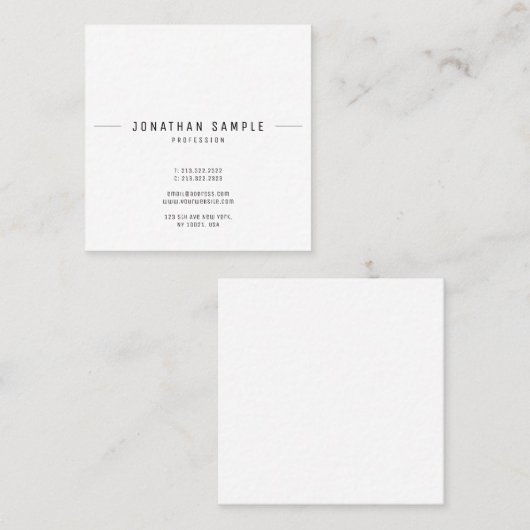 Creative minimalist Design Trendy Sjabloon Modern Vierkante Visitekaartje (Voorkant / Achterkant)