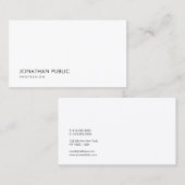 Creative minimalist Design White Modern Sjabloon Visitekaartje (Voorkant / Achterkant)