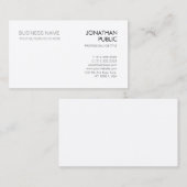 Creative minimalist Modern Elegant Company White Visitekaartje (Voorkant / Achterkant)