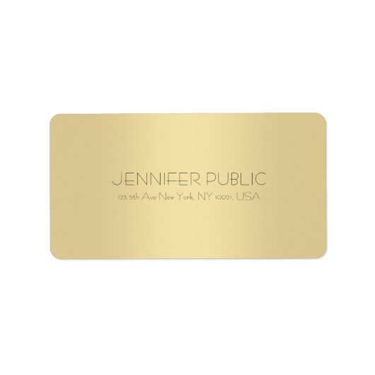 Creative minimalist Modern Gold Professional Plain Etiket (Voorkant)