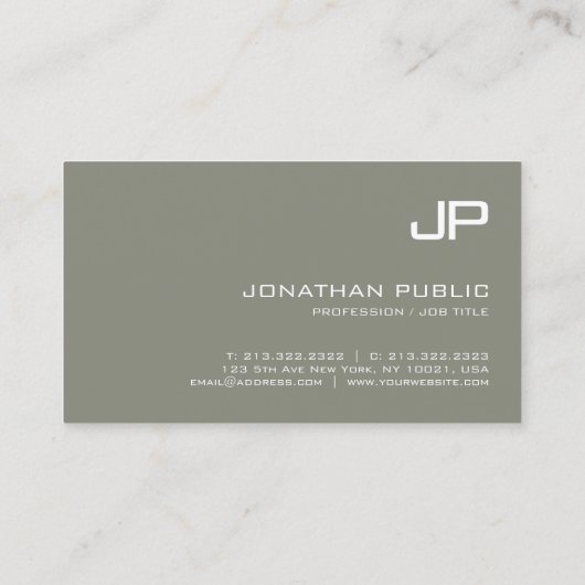 Creative minimalist Modern Monogram Plain Luxe Visitekaartje (Achterkant)