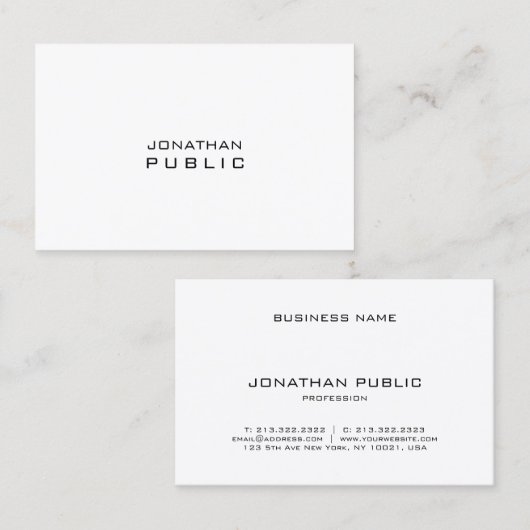 Creative minimalist Modern Plain Professional Visitekaartje (Voorkant / Achterkant)