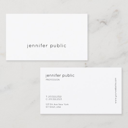 Creative minimalist Modern Professional Cool Plain Visitekaartje (Voorkant / Achterkant)