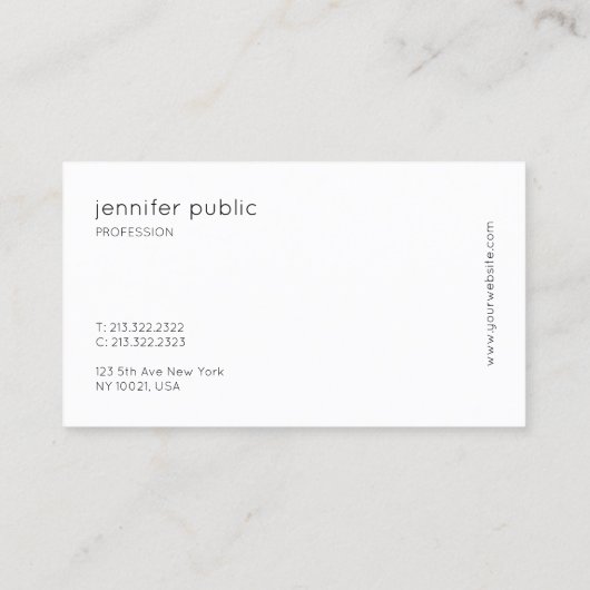 Creative minimalist Modern Professional Cool Plain Visitekaartje (Achterkant)