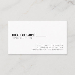 Creative minimalist Sleek Plain Modern Elegant Visitekaartje