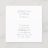 Creative minimalist Square Design Modern Luxe Vierkante Visitekaartje (Achterkant)