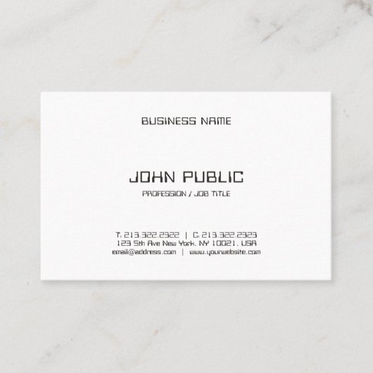 Creative Minimalistic Black White Modern Sjabloon Visitekaartje (Voorkant)