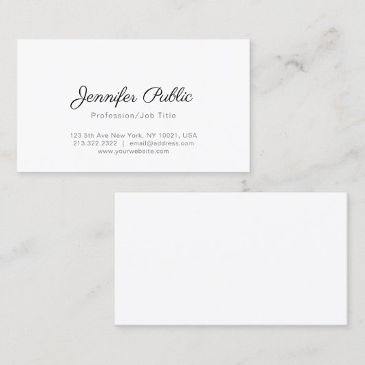 Creative minimalistisch design Modern Plain Trendy Visitekaartje (Voorkant / Achterkant)