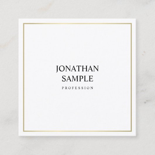 Creative Minimalistisch design stijlvolle Gold Tre Vierkante Visitekaartje (Voorkant)