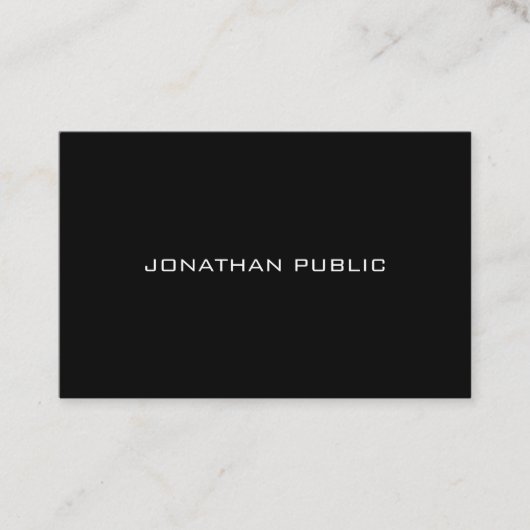 Creative Minimalistisch Elegant Black Cute Modern Visitekaartje (Voorkant)