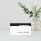 Creative Minimalistisch Modern Black White-Sjabloo Visitekaartje (Staand voorkant)
