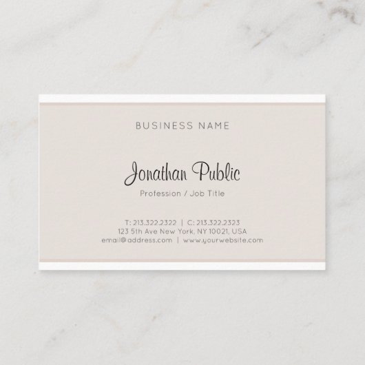 Creative minimalistisch modern, elegant eenvoudig visitekaartje (Achterkant)