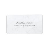 Creative minimalistisch modern wit marmer etiket (Voorkant)