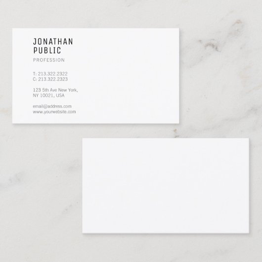 Creative Minimalistisch Professional Moderne Sjabl Visitekaartje (Voorkant / Achterkant)