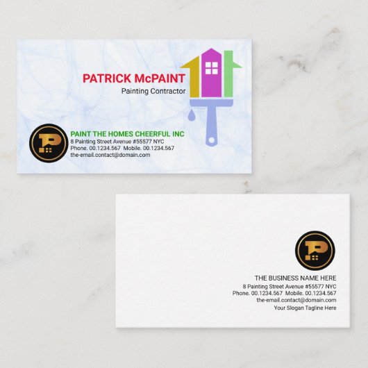 Creative Misty Waves Home Painting Service Visitekaartje (Voorkant / Achterkant)