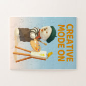 Creative Mode On: Painter Bichon Dog Artist Art Legpuzzel (Horizontaal)