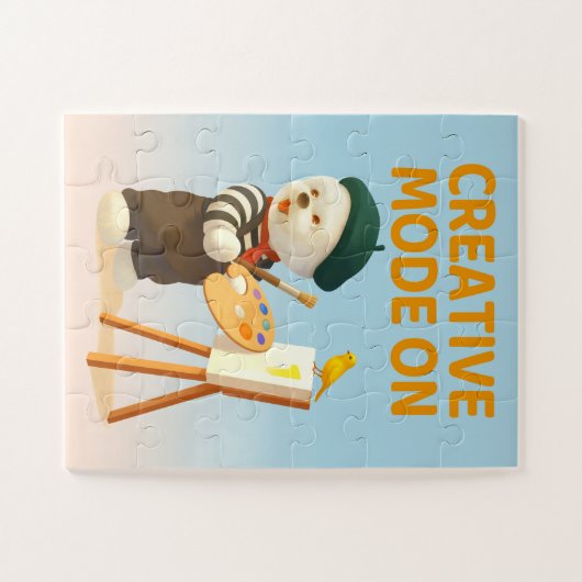 Creative Mode On: Painter Bichon Dog Artist Art Legpuzzel (Horizontaal)