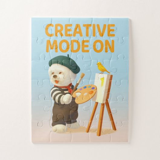 Creative Mode On: Painter Bichon Dog Artist Art Legpuzzel (Verticaal)