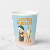 Creative Mode On: Painter Bichon Dog Artist Art Papieren Bekers (Voorkant)