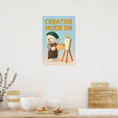 Creative Mode On: Painter Bichon Dog Artist Art Poster (Keuken)