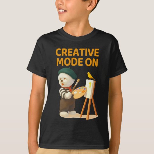 Creative Mode On: Painter Bichon Dog Artist Art T-shirt (Voorkant)
