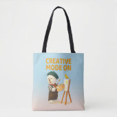 Creative Mode On: Painter Bichon Dog Artist Art Tote Bag (Voorkant)