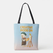 Creative Mode On: Painter Bichon Dog Artist Art Tote Bag (Achterkant)