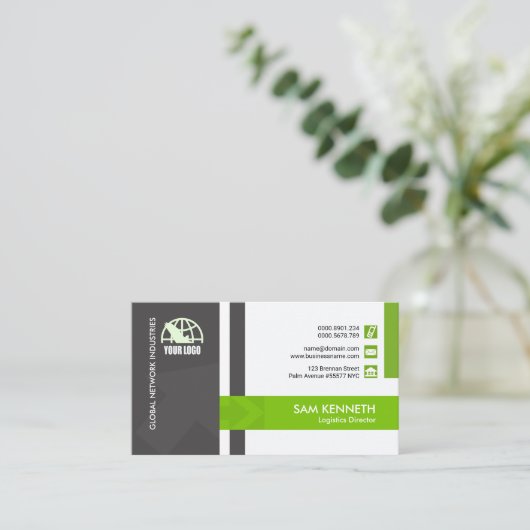 Creative Modern Arrowiad Distribution Logistics Visitekaartje (Staand voorkant)