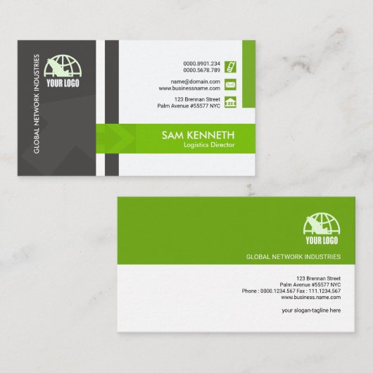 Creative Modern Arrowiad Distribution Logistics Visitekaartje (Voorkant / Achterkant)