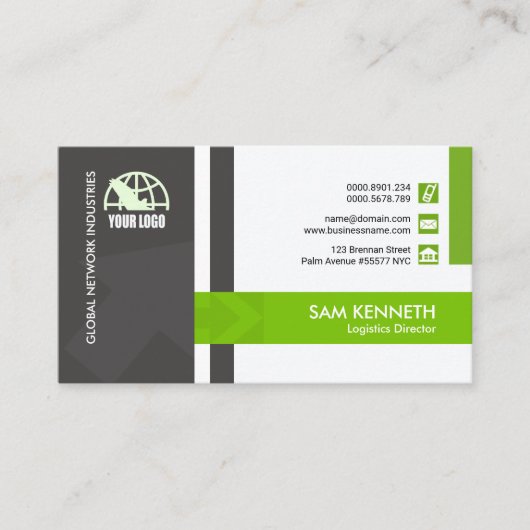 Creative Modern Arrowiad Distribution Logistics Visitekaartje (Voorkant)
