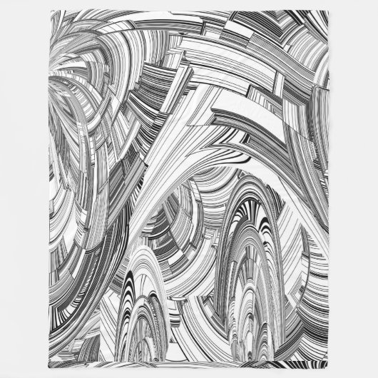 Creative Modern Art Black en White Fleece Deken (Voorkant)