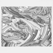 Creative Modern Art Black en White Fleece Deken (Voorkant (Horizontaal))