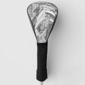 Creative Modern Art Black en White Golfheadcover (Voorkant)