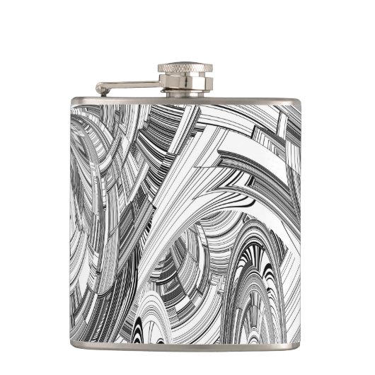 Creative Modern Art Black en White Heupfles (Voorkant)