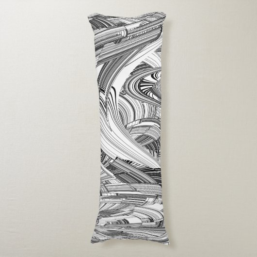 Creative Modern Art Black en White Lichaamskussen (Voorkant Verticaal)