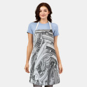 Creative Modern Art Black en White Schort (Gedragen)