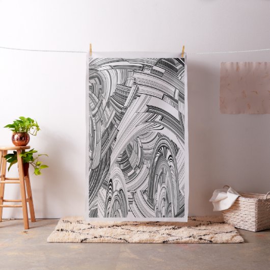 Creative Modern Art Black en White Stof (Voorbeeld)