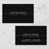 Creative Modern Black Gold Minimalist Cool Plain Visitekaartje (Voorkant / Achterkant)