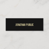 Creative Modern Black Gold-tekst elegant Mini Visitekaartje (Voorkant)