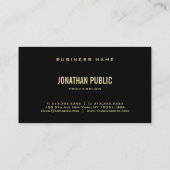 Creative Modern Black Gold Text Professional Plain Visitekaartje (Achterkant)