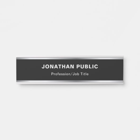 Creative modern design Black en Silver Glamoureus Deurbordje (Voorkant)