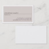 Creative Modern Design Minimalist Chic Plain Visitekaartje (Voorkant / Achterkant)