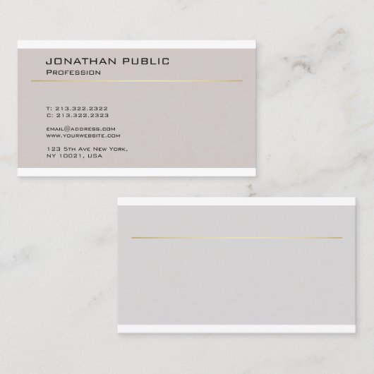 Creative Modern Design Minimalist Plain Trendy Visitekaartje (Voorkant / Achterkant)