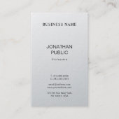 Creative Modern Design Silver Blik Plain Luxe Visitekaartje (Voorkant)