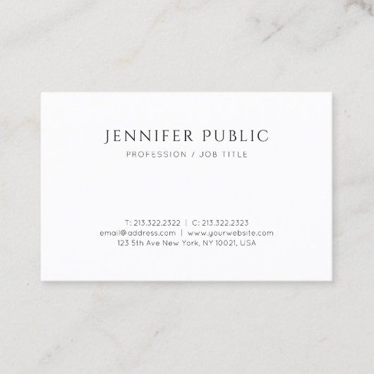 Creative Modern Design Simple Plain Professional Visitekaartje (Voorkant)