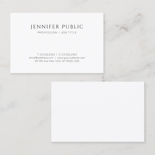 Creative Modern Design Simple Plain Professional Visitekaartje (Voorkant / Achterkant)