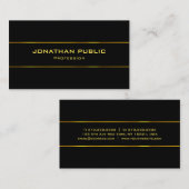 Creative Modern Elegant Black Sjabloon Gold Name Visitekaartje (Voorkant / Achterkant)