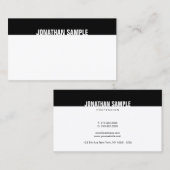 Creative Modern Elegant Black White Sjabloon B&W Visitekaartje (Voorkant / Achterkant)